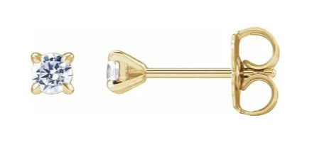 LAB GROWN Diamond 14k Yellow Gold 4 Claw Stud Earrings. From $550