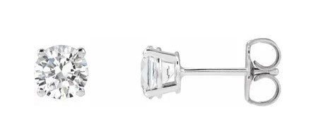 LAB GROWN Diamond 14k White Gold 4 Claw Stud Earrings. From $550