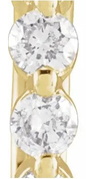 14k Yellow Gold 1/2CT Single Claw Natural Diamond Hoop Earrings