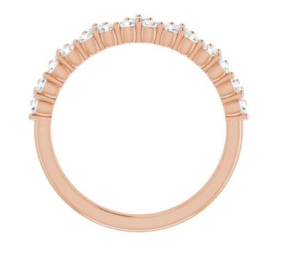 14k Rose Gold Crown Style Lab Grown Diamond Dress Ring 0.60ct