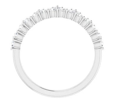14k White Gold Crown Style Lab Grown Diamond Dress Ring 0.60ct