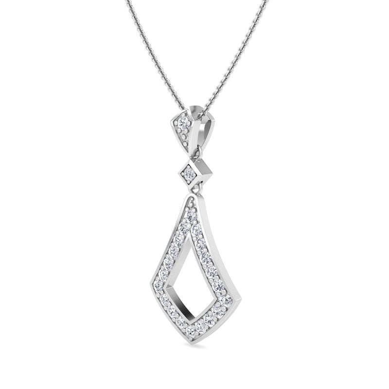 White Gold Fancy Drop Pendant with Diamond