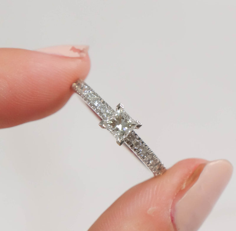 White Gold Princess Cut Diamond Ring