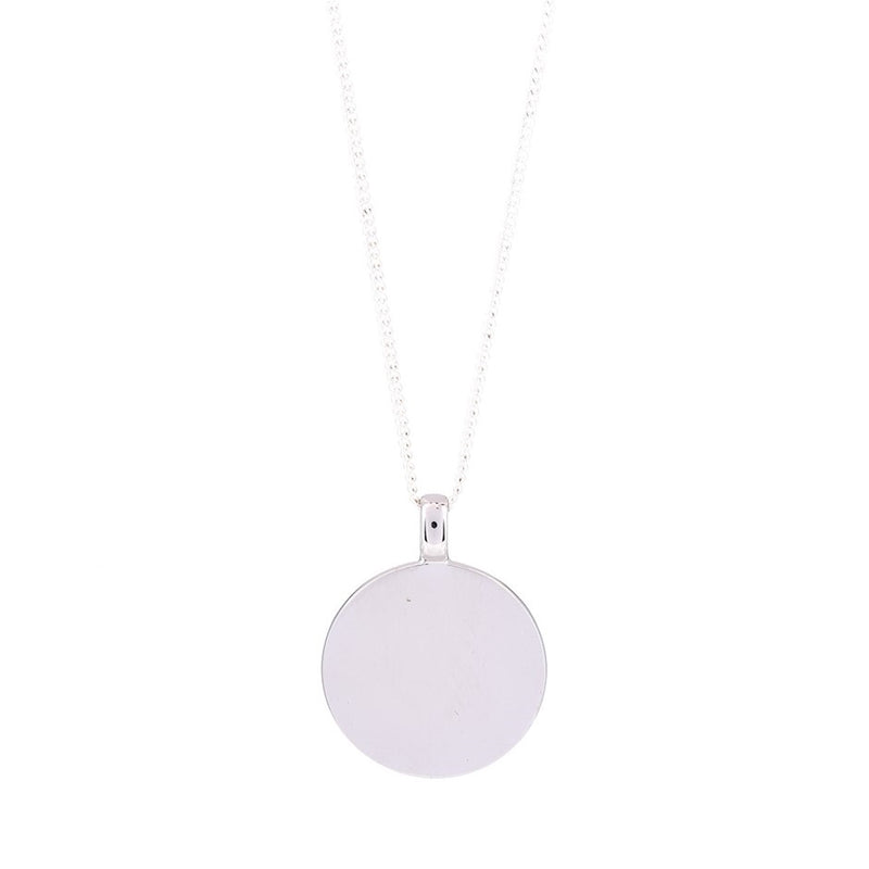 Rhodium Plated Sterling Silver Disc 22mm